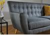 Grey Fabric Upholstered 3 Seater Sofa,Button Back,Retro Scandinavian Style 2